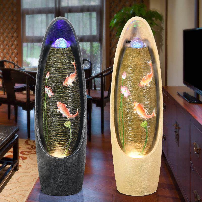 循环流水喷泉客厅风水轮加湿器轻奢玄关生财景观装饰招财落地摆件