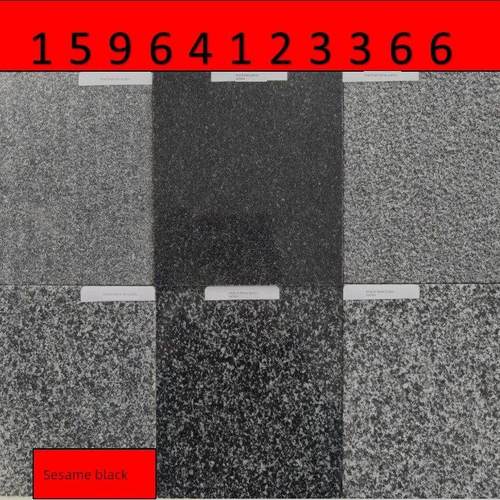 G654户外天然芝麻黑深灰色鲁灰花岗岩大理石石材板材荔枝面火烧板