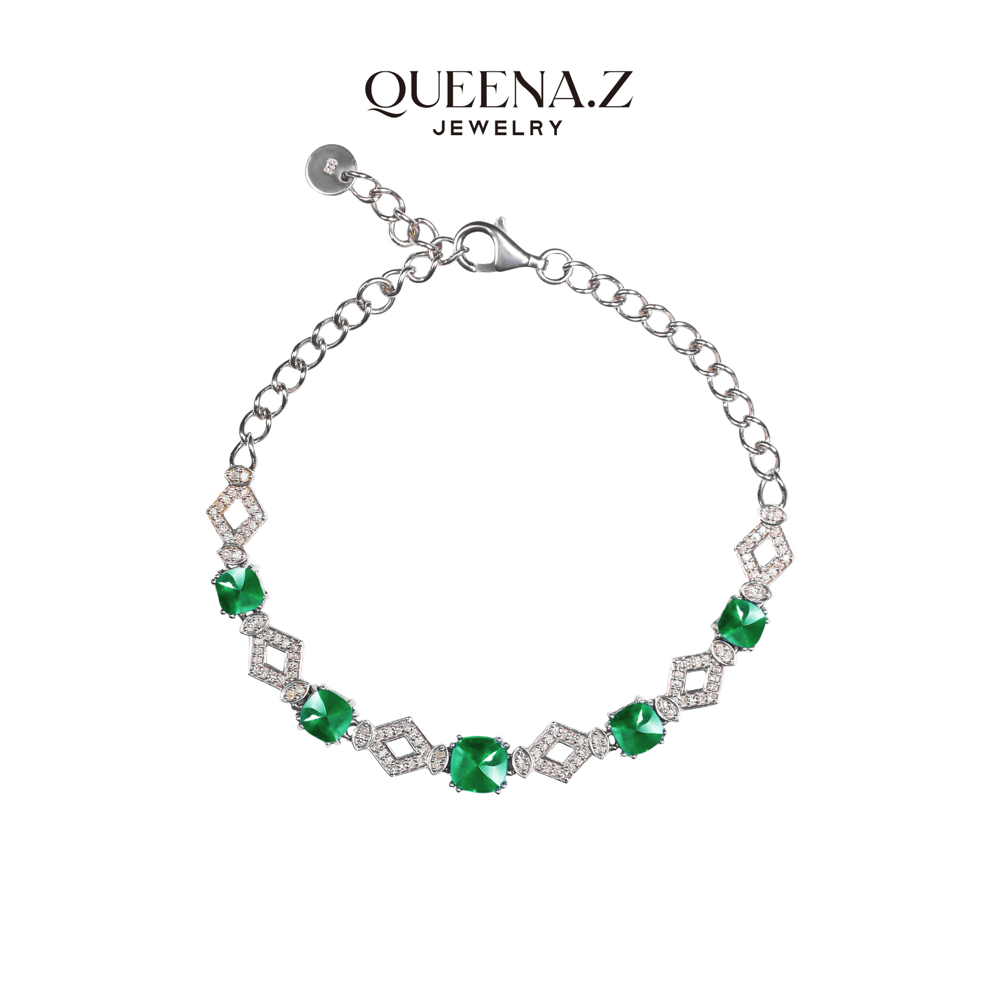 QUEENA.Z 新品设计师女士祖母绿手链QZ880221987