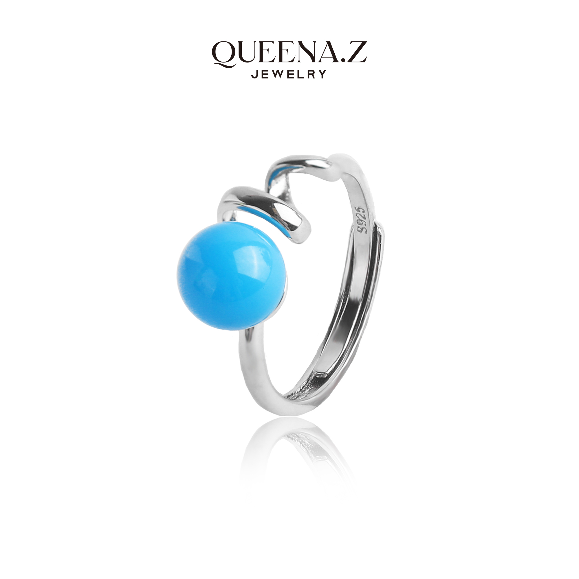 QUEENA.Z 新品设计师系列女士绿松石戒指QZ990116008