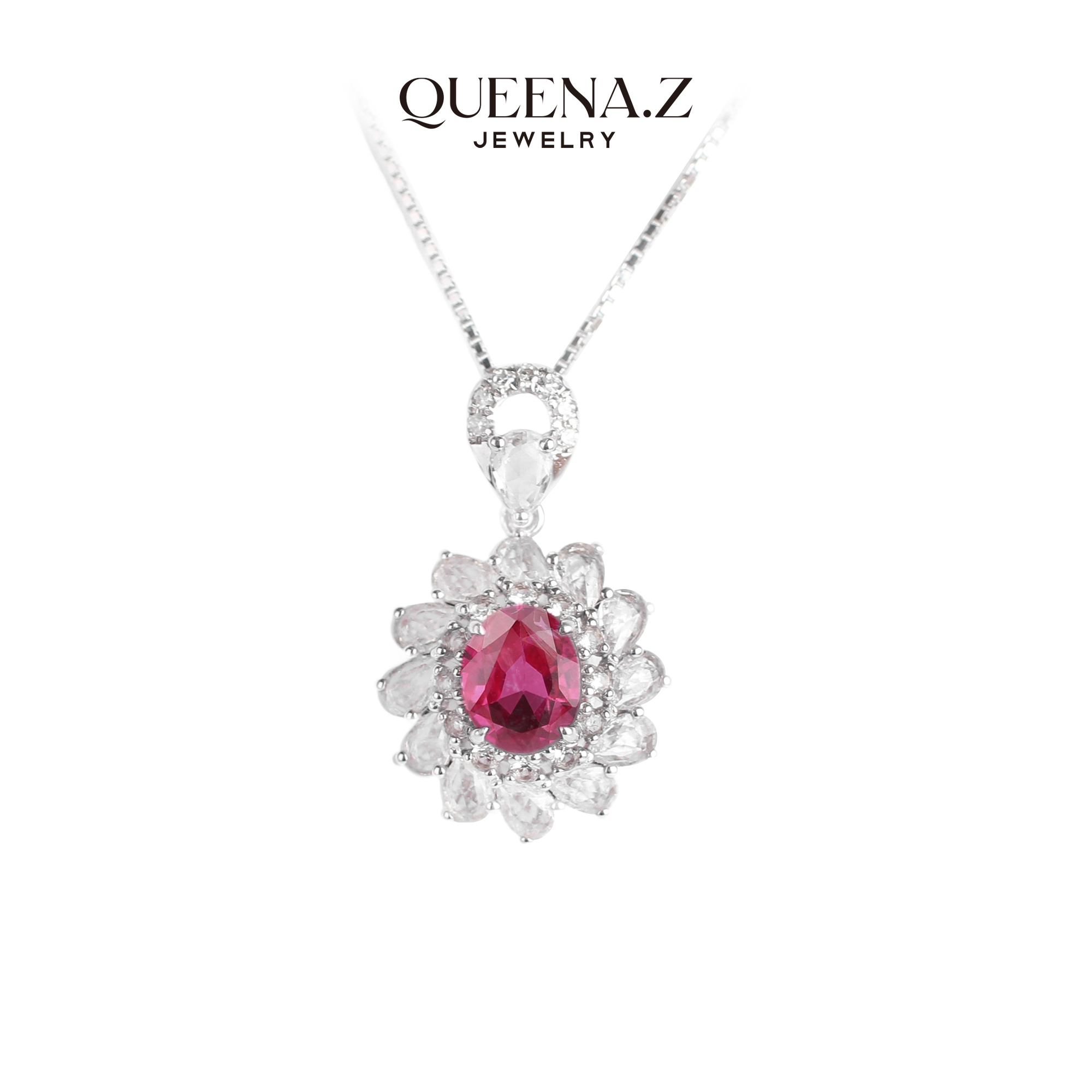 QUEENA.Z 新品设计师系列女士红宝石吊坠QZ880321711