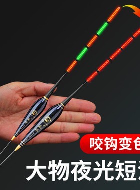 黄金眼超短大物夜光漂日夜两用咬钩变色远投矶钓青鲢鳙鱼粗尾浮漂
