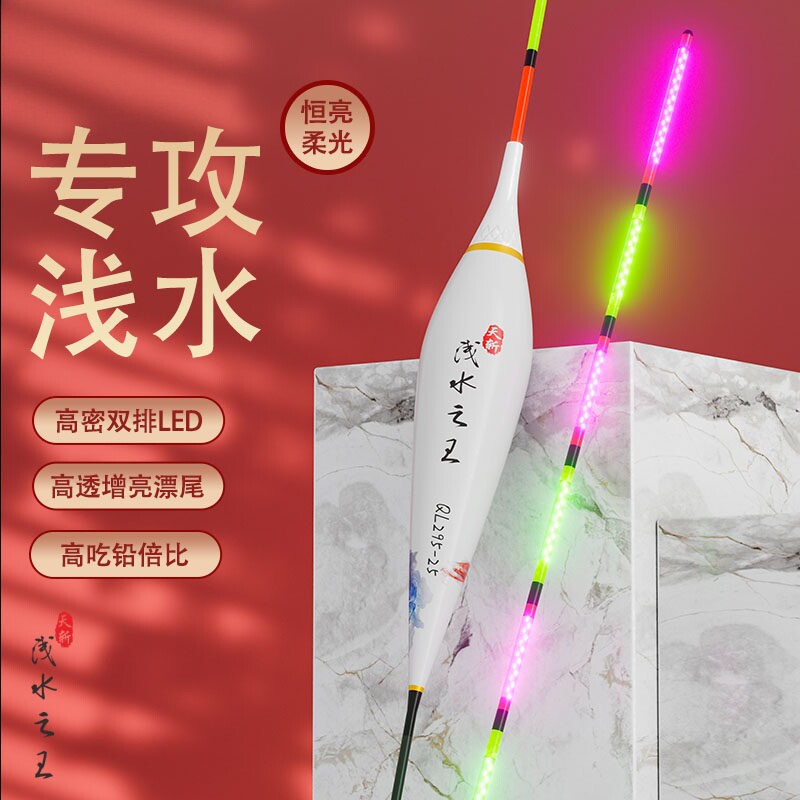 黄金眼专攻浅水LED硬尾夜光漂高灵敏咬钩变色316日夜两用短电子漂