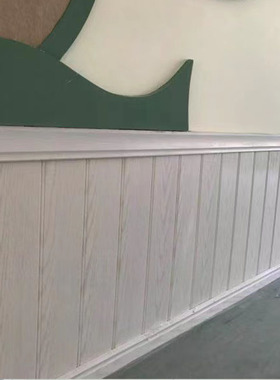 竹木防潮护墙板宾馆学校PVC拼接墙裙吊K顶集成橡胶快装白色装饰墙