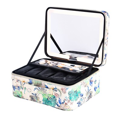 2025新款高档手提化妆师化妆箱大容量带灯镜子便携式旅行收纳包