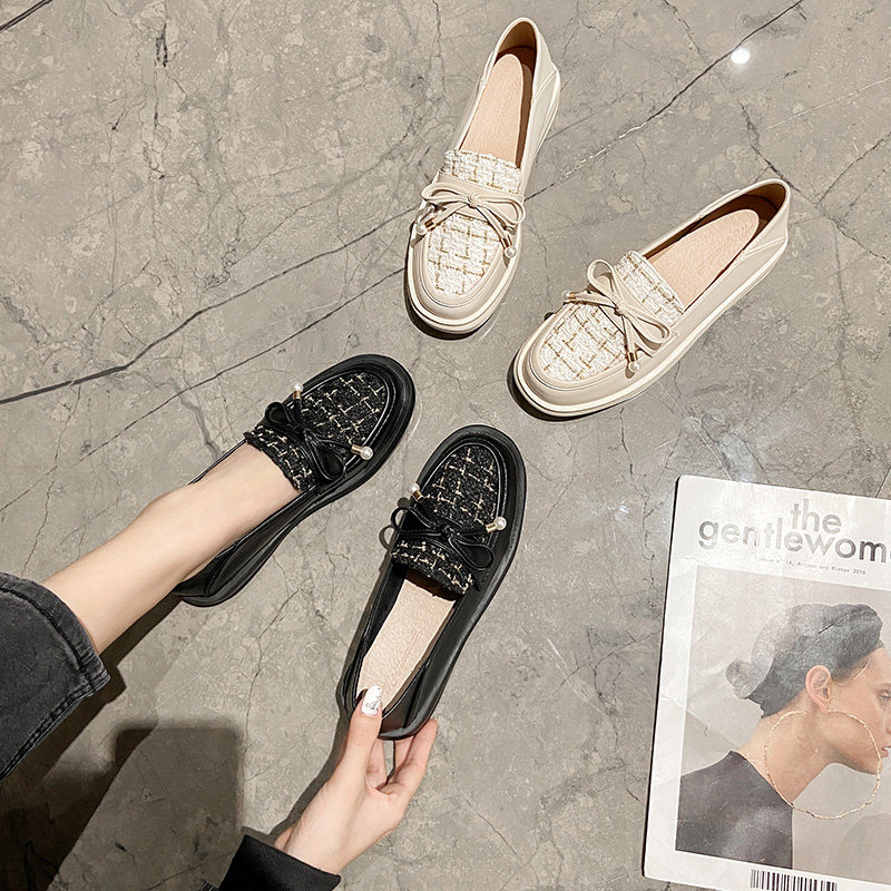 2021夏季乐福鞋一脚蹬小皮鞋女英伦豆豆鞋大码宽脚肥脚女鞋41一43,女鞋,乐福鞋（豆豆鞋）,淘宝优惠券,粉丝福利购,淘宝优惠卷