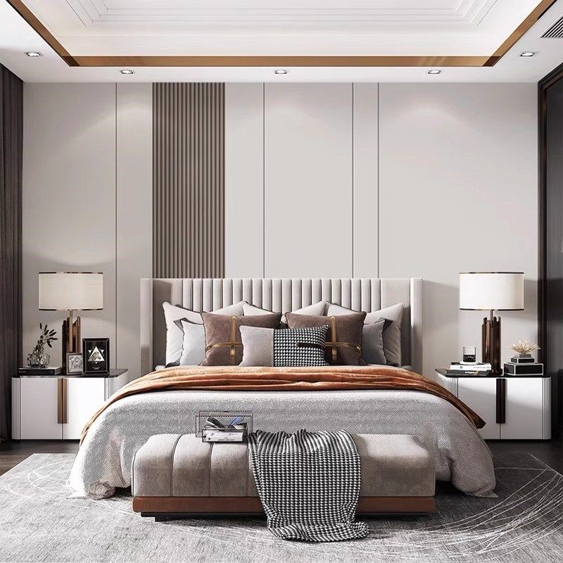 客厅沙发背景墙竹木纤维集成墙板现代简约碳晶板格栅背景墙护墙板