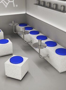 奶茶店卡座沙发靠墙定制网红咖z啡厅桌椅工业风不锈钢无靠背长条