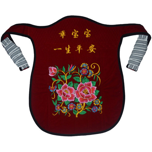 贵州传统老式绣花婴儿宝宝出行背袋前抱后背式小孩子背带四季背扇