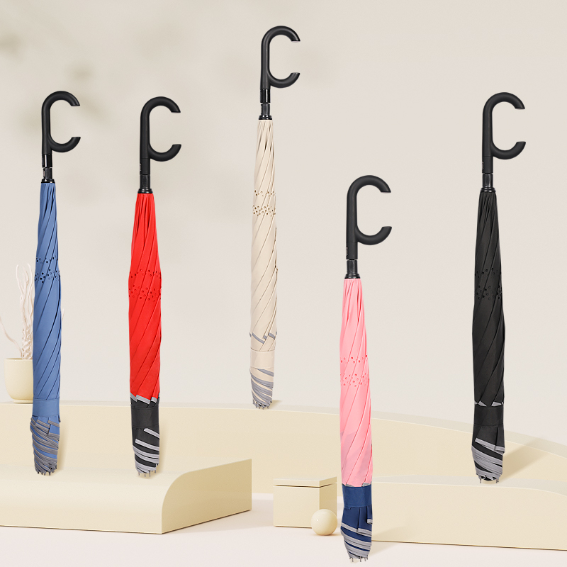 超大号140CM双层反向长柄雨伞16骨车载免持G式晴雨女汽车专用伞男