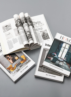 简约风英文样板房k装饰仿真书售楼处假书摆件软装饰品可翻页道具