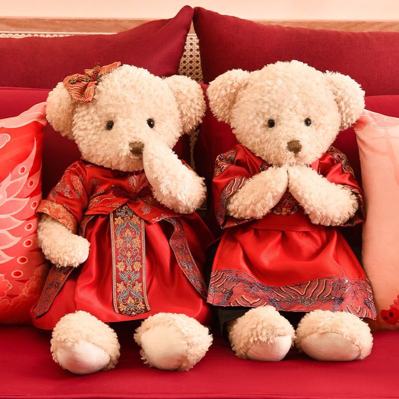 压床娃娃一对结婚新款高档婚庆公仔主卧婚房布置床上摆件新婚玩偶