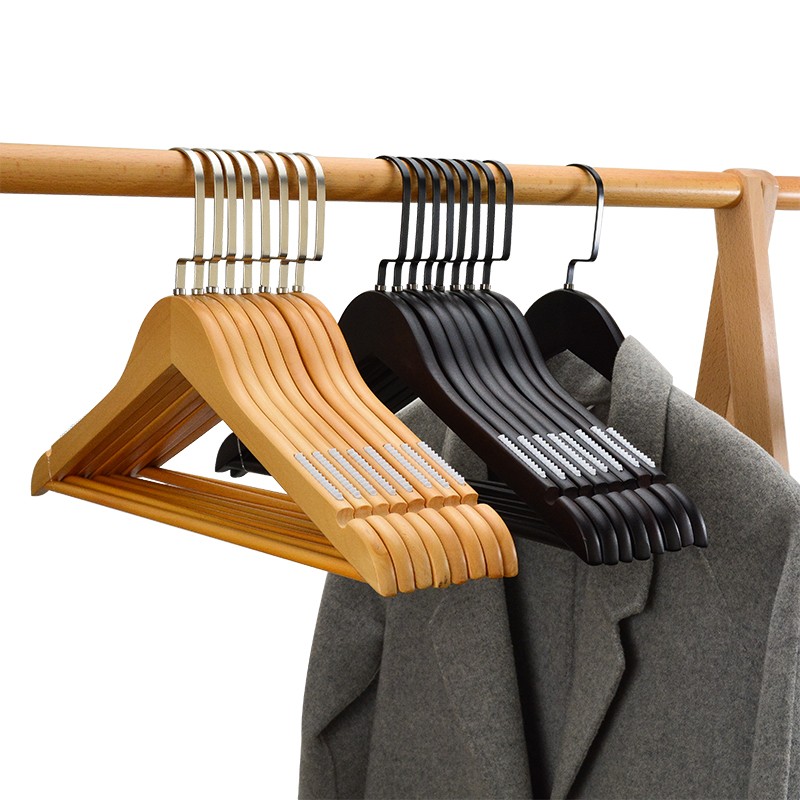 木衣架家用挂衣实木宽肩木质木头无痕防肩角木制原木酒店服装衣撑