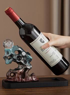 时来运转红酒架摆件2025新款中式酒柜装饰品高档高级感客厅餐边柜