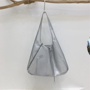 小脏柜 网纱包透明轻便单肩大包时尚收纳袋大容量挎包潮流腋下包