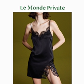 Moment系列 「一室之间Bed Room 女士真丝拼列维斯蕾丝睡裙