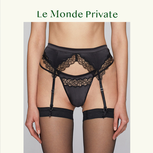 「悦己Engraving系列」性感蕾丝真丝吊袜带