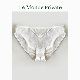 LeMondePrivate「薄物Misthing」網(wǎng)紗蕾絲透氣全棉底檔三角褲