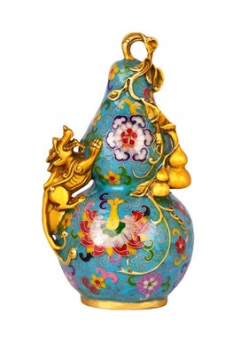 景泰蓝貔貅铜葫芦摆件带底座客厅办公室玄关工艺品装饰摆件专享