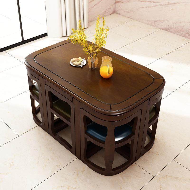 隐中式实木NUM简约高档餐桌型椅组合实小木户家用餐桌椅省空间藏