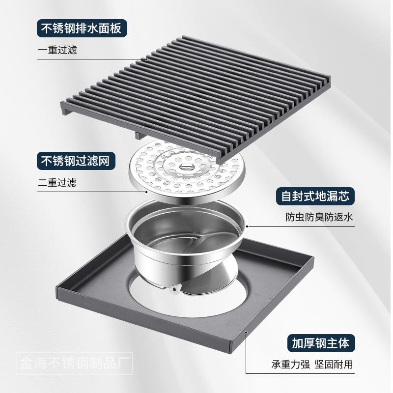 US304不锈钢实心GYH条排量花园室S外庭院大大口径防虫防管臭大地