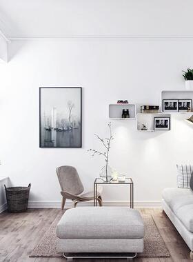 纯色色素无纺DVP室布米白色墙纸非自粘卧客厅2壁纸纯白色哑光025