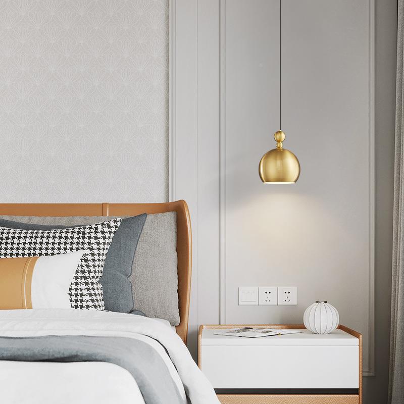 儿房爱床头吊灯童护眼可简男孩女孩卡通卧室房间温极165馨全铜小