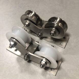 带板重型 轮轨尼龙轮大门庭院平移门304道轮脚轮H型UV型型滑双轮