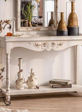 新款酒店白色花玄关桌客厅靠墙置物装售饰DFA桌意楼部雕创端景台