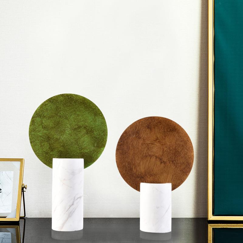 现代简大理石摆件样板房间饰客厅轻约奢几软装YL-TY-14品玄关柜何