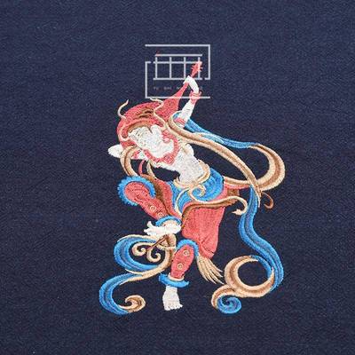 创意刺绣茶席敦壁画3521反弹琶琵件衍生品布艺茶煌垫茶道配桌旗