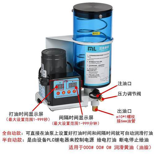 明隆冲床自动加油泵地轨电动黄油泵24v22605动0电v38润0油脂滑泵