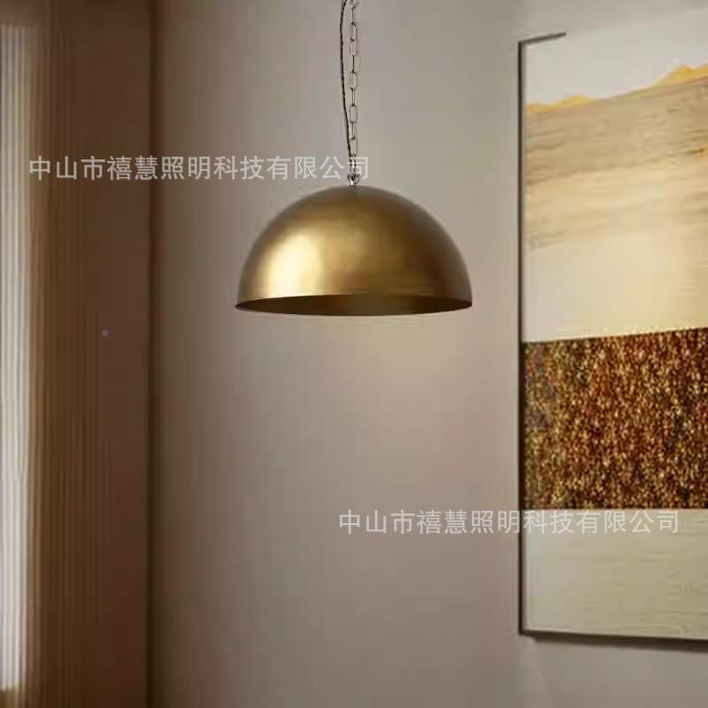 全铜餐厅吧台铜色色吊灯简古约美式复黑设计师店书房529服装铺吊