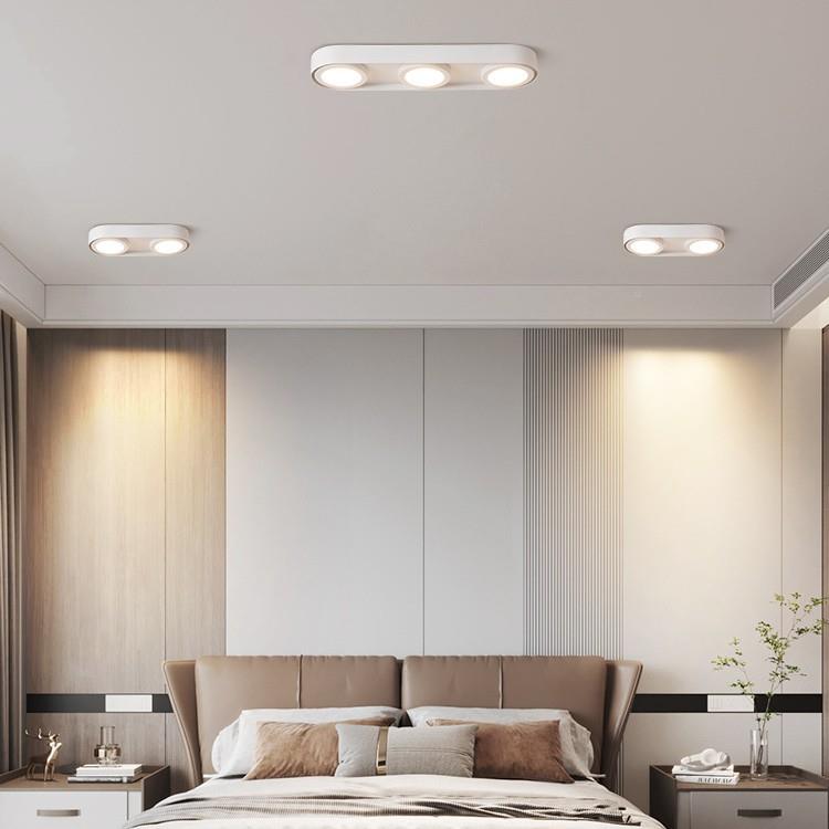 WLJ超薄明装筒灯家用客厅方形子灯双盒头三头斗灯吸无主胆灯照顶