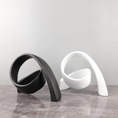 式轻异形几何树脂扭曲线1817条艺术飘带件玄关电奢视摆柜家欧居装