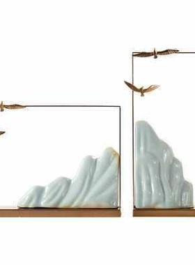 新中式假F87T8758厅山软装摆意太湖石件酒店茶室客禅玄关博古架装