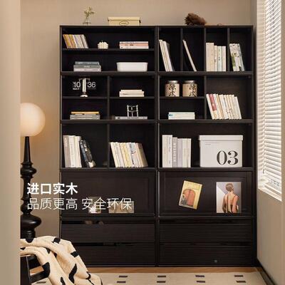 胶木实木组合视柜自由组餐合格子柜家AUH用客厅边柜储物落地矮橡