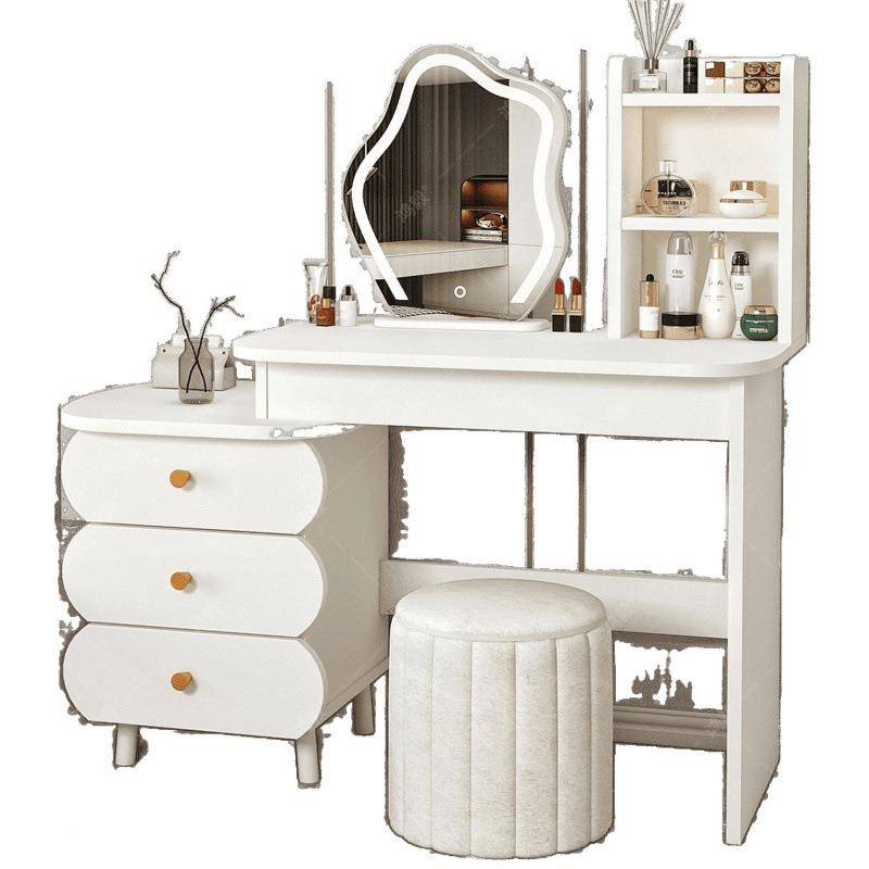 新梳妆台斗柜YWJ体家用卧室现代美甲一店户型奶油风化妆桌小收款