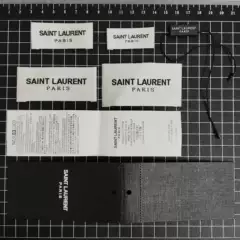 Saint Laurent Complete Set of Accessories, Main Label, Wash Label, Hang Tag, Hang Tag String