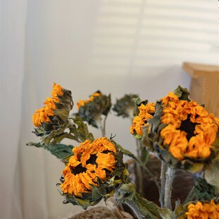 饰插花摆设节日送人花束 向日葵真花干花花束天然复古客厅家居装
