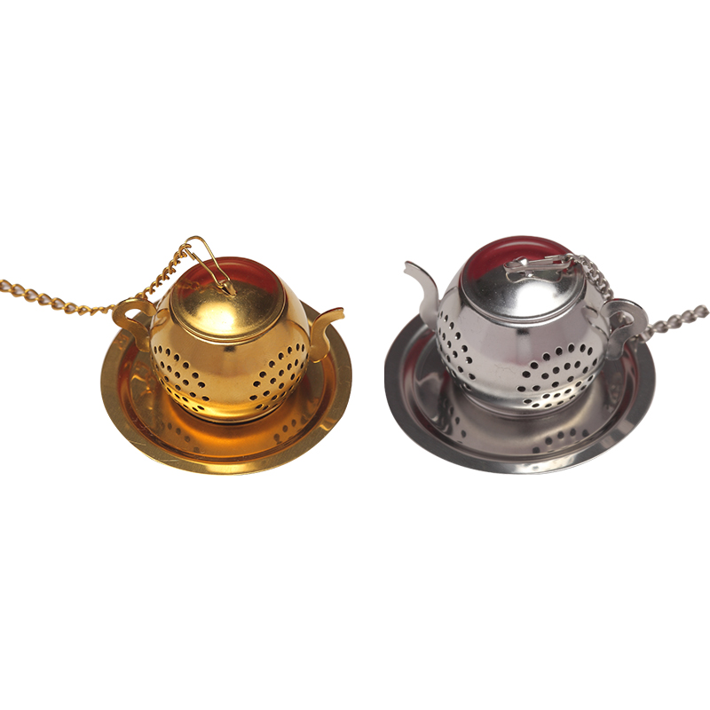 304不锈钢茶漏创意水杯茶滤网功夫茶泡茶过滤器可爱日式含托底座