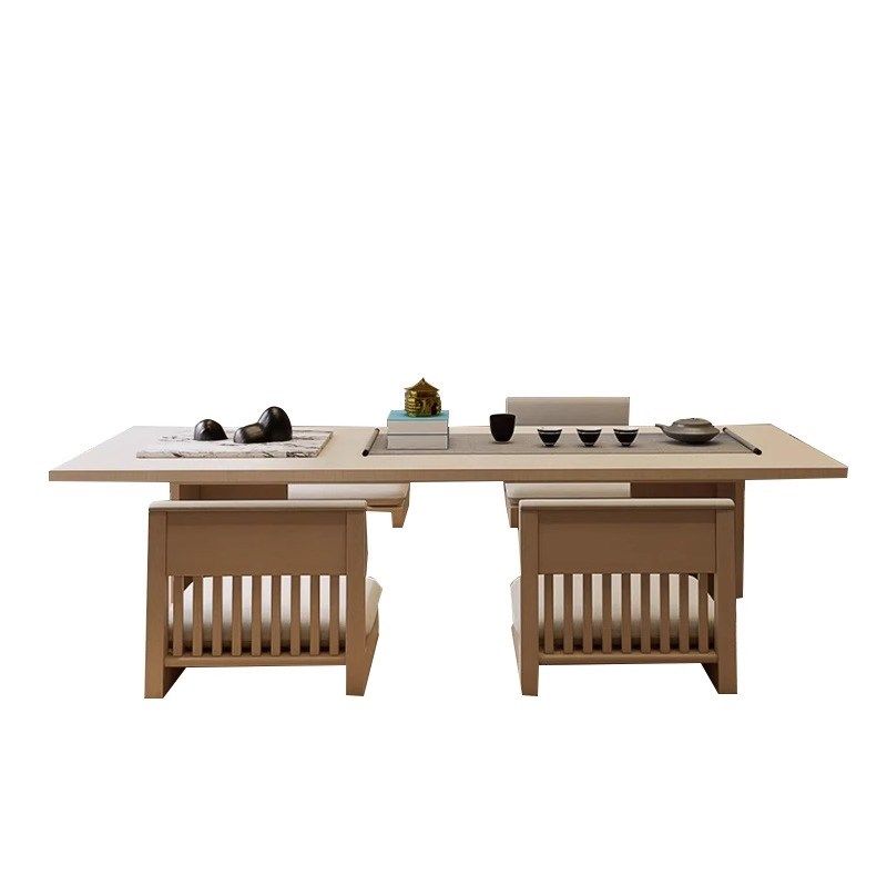 新中式禅意实木茶桌椅黑胡桃白蜡木飘窗桌酒店民宿办公室阳台茶台