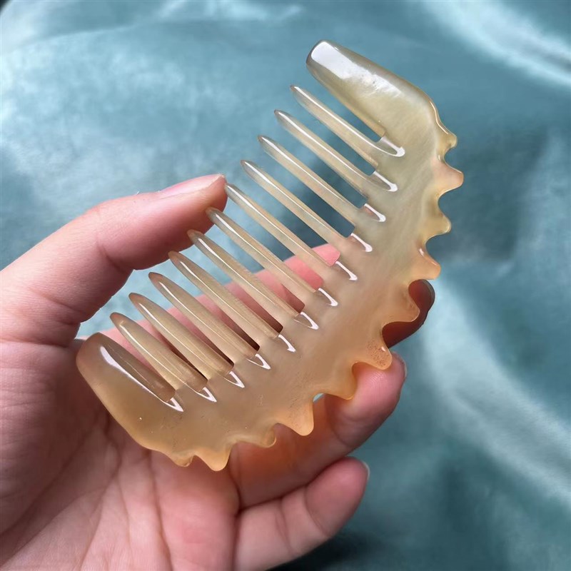 天然羊角梳比牛角梳耐用海参钉按摩便携粗齿女士防脱发多功能