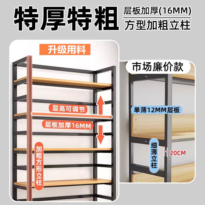 书架置物架落地多层简易书柜收纳储物化妆品展示架子学生卧室货架