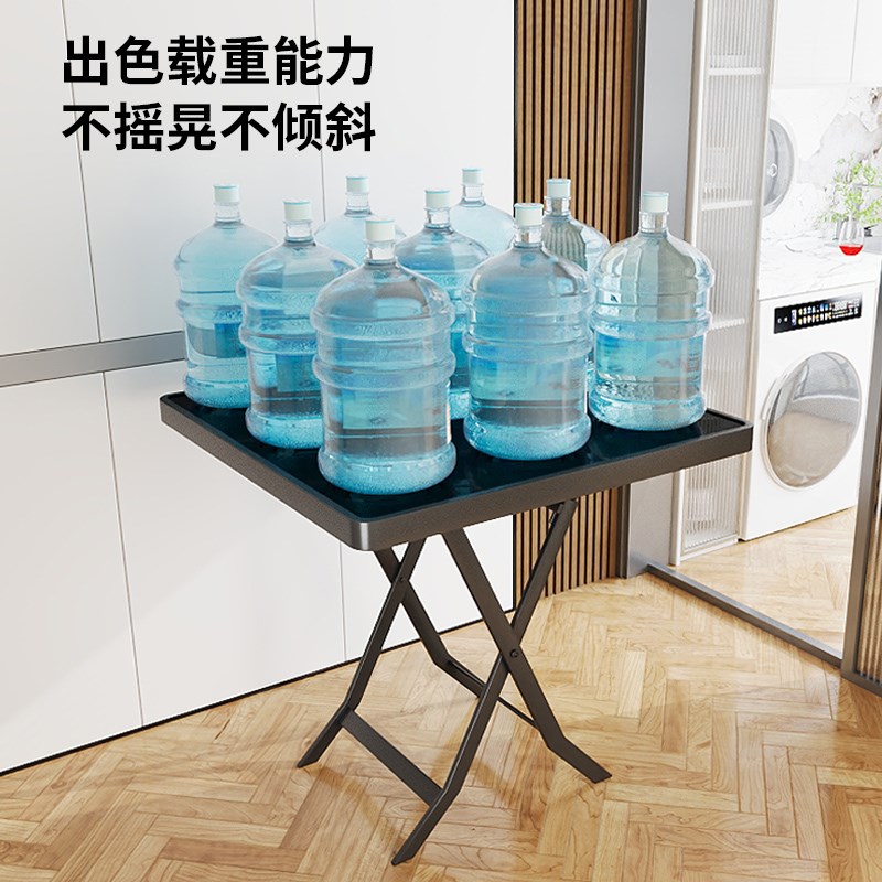 钢化玻璃餐桌四方桌家用小方桌折叠圆桌面桌子正方形阳台桌玻璃桌