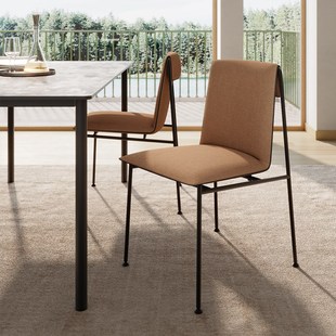 森川餐椅轻奢高级软包靠背椅子家用客厅设计感意式 极简餐厅餐桌椅