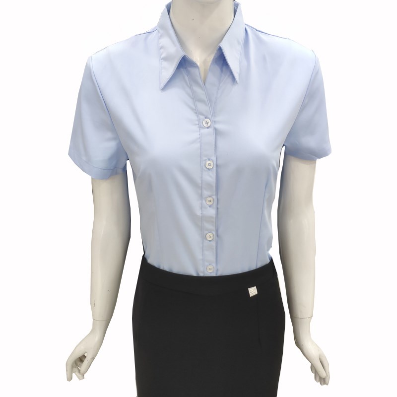 女士衬衫大码长袖弹力竹纤维上班面试职业装工作服白衬衣短袖正装