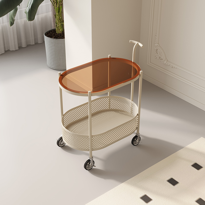 奶油风可移动带轮客厅小推车沙发边几网红极简卧室牀头边桌小茶几