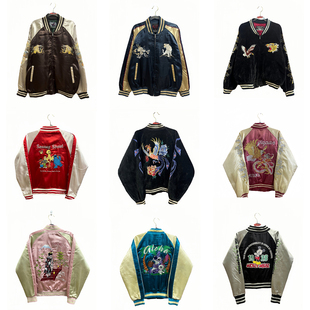 古着vintage 日制原宿复古横须贺刺绣夹克外套男女宽松百搭棒球服