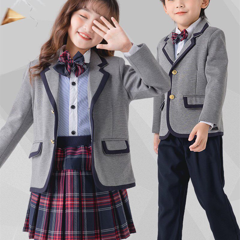 儿童西装礼服男童合唱演出服学院风女童朗诵演讲春秋正装校服套装
